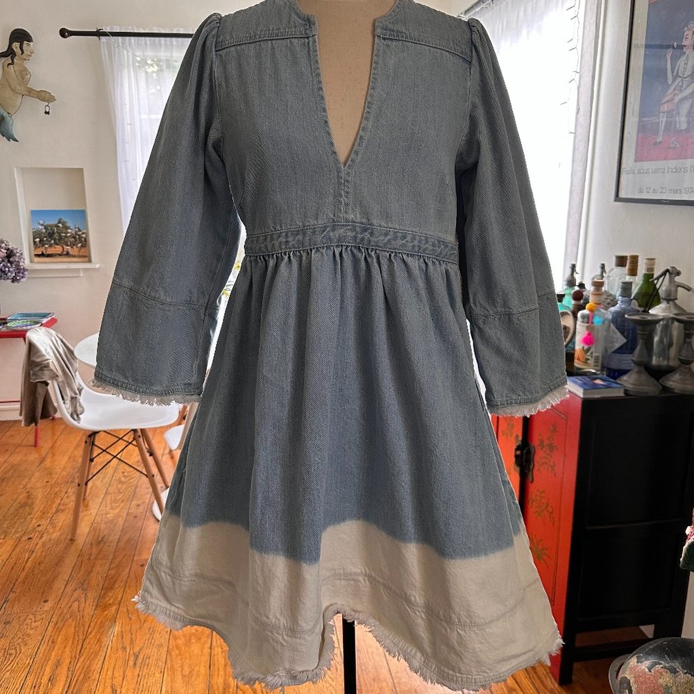 Ulla Johnson Two tone Blue/White Denim dress